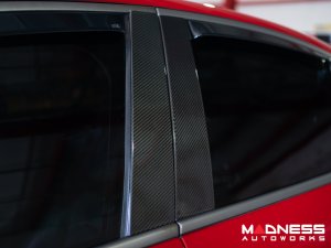 Alfa Romeo Giulia Exterior Door Pillars - Carbon Fiber - Feroce Carbon